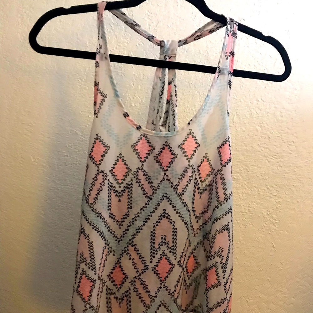 cropped flowy sheer casual tanktop